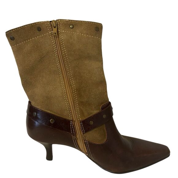 Matisse Shoes - Matisse Flash Natural Suede Leather Pointed Mid-Calf Boots Western Size 8.5